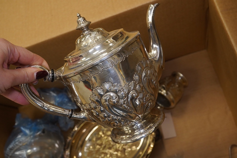 A quantity of various silver plated wares. Condition - varies